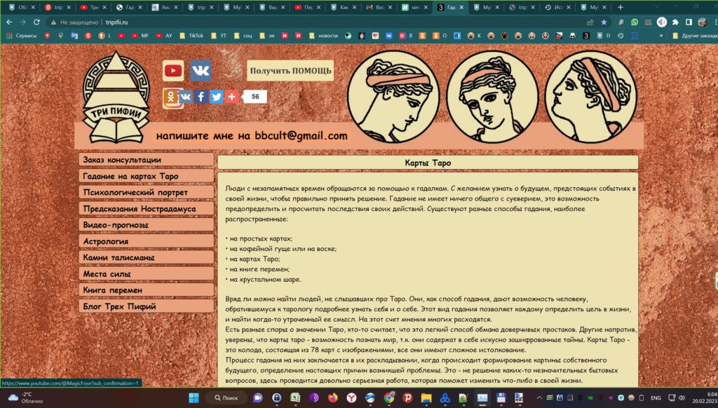 Кибер сквоттинг tripifii.ru и Рабочий стол Мага Fose (Борис Шабрин) от 20.02.2023