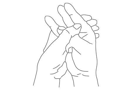5. мудра с разведенными пальцами
