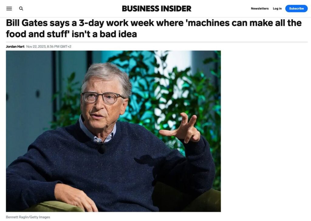 Билл Гейтс Революция ИИ и трехдневная рабочая неделя
